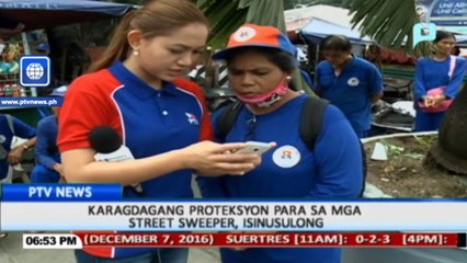 Karagdagang proteksyon para sa mga street sweeper, isinusulong