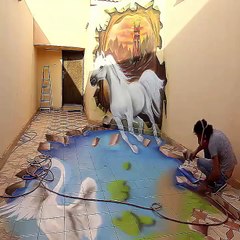 Le dessin en 3D de ce peintre est tout simplement FABULEUX !