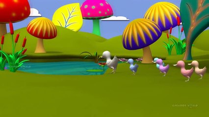 Five Little Ducks Nursery Rhymes With Lyrics - 3D Animation & Songs for Children