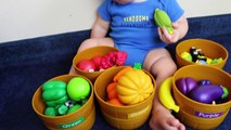 CUTE BABY Eli Best Learning Colors Fruit & Veggies Color Sort TONS of SURPRISES Toys for Babies Kids