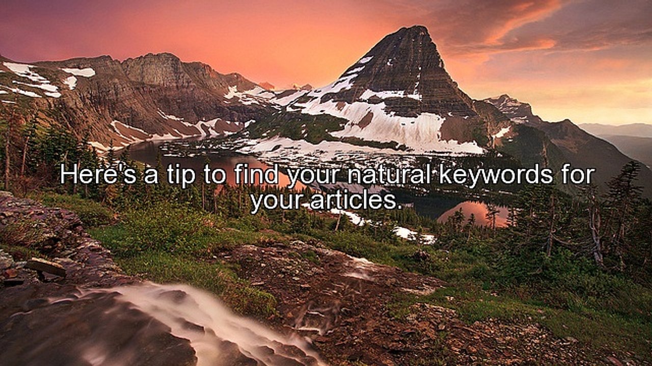 How to find your natural keywords from you blog post and convert it to an article.