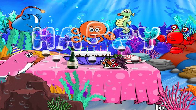 Cumpleaños Feliz | Animales Marinos Para Niños De Preescolar | Canciones Infantiles Vocal 4K