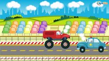 The Blue Police Car and The Tow Truck | Service Vehicles & Construction Trucks Cartoons for children