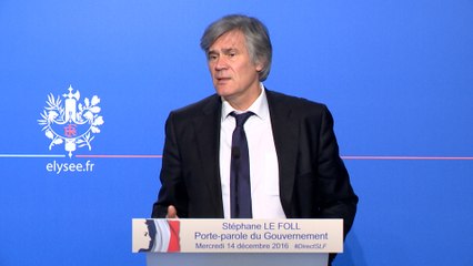 Point de presse de Stéphane Le Foll, le 14 décembre 2016