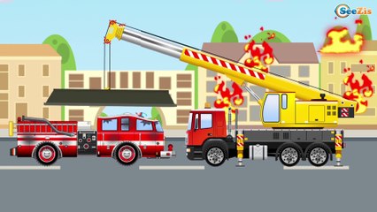 The White Ambulance and The Police Car | Emergency Vehicles | Cars & Trucks cartoons for kids