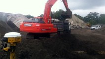 Caterpillar 329E and Doosan DX 300LC excavators