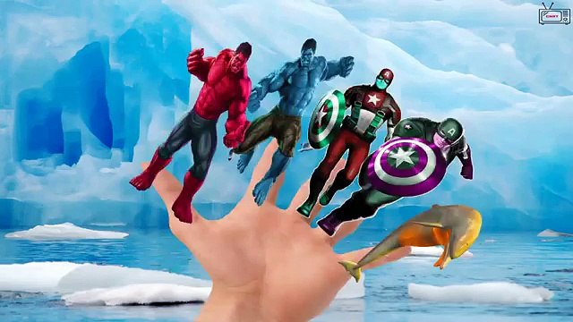 Colors Captain America Hulk Finger Family Kids Songs - Dinosaurs Lion Finger Family Rhymes For Kids