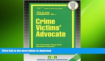 Hardcover Crime Victims  Advocate(Passbooks) (Career Examination Passbooks) Full Book