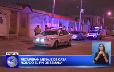 Recuperan enseres de casa robado el fin de semana