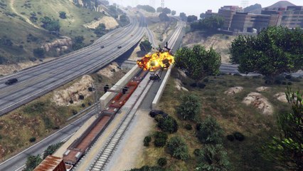 Train VS 20+ Helicopters GTA 5 moments