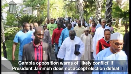 Gambia opposition warns of 'likely conflict' if president stays