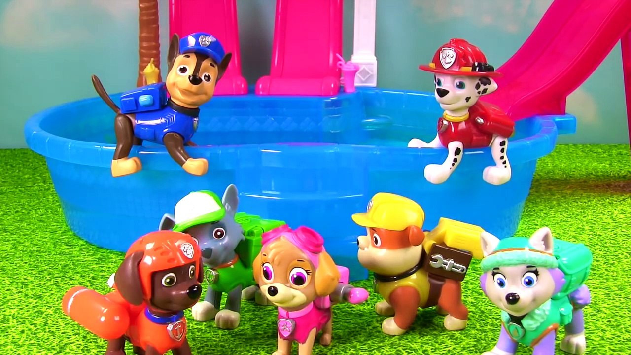Paw Patrol Dives for Toys Surprises in Magical Bath Bomb Pool!