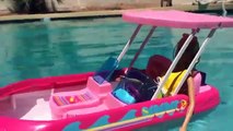 Barbie Mike The Merman Saves Elsa Anna and Frozen Kids from Glam Boat Accident Mermaid Toys