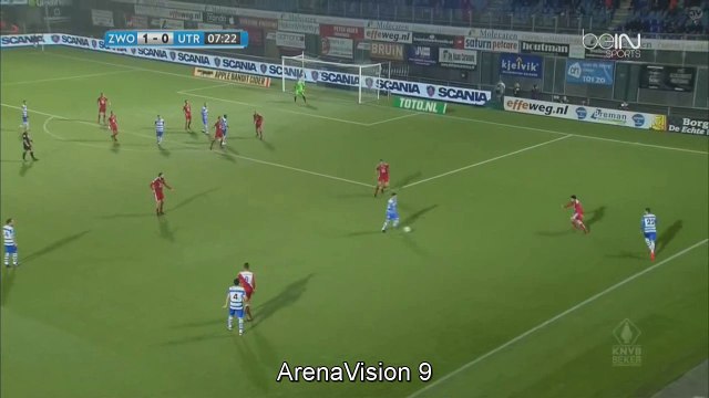 Nicolai Brock-Madsen Goal HD - Zwolle	1-0	Utrecht 14.12.2016 KNVB Beker