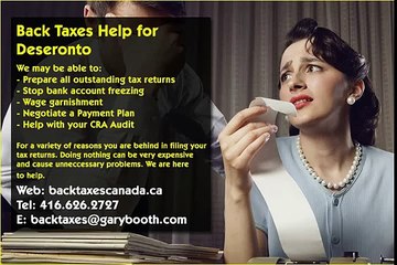 Deseronto , Back Taxes Canada.ca , 416-626-2727 , taxes@garybooth.com _ CRA Audit, Tax Returns