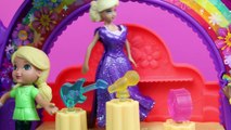 DisneyCarToys Polly Pocket and Frozen Elsa Help at Dora and Friends Cafe Doll Set with Barbie