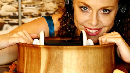 Descargar video: ASMR Tapping, Scratching, Brushing on 3Dio Inside A Wooden Bowl, Binaural Whisper