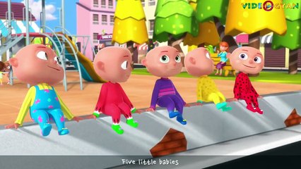 Five Little Babies Sitting On A Wall | Videogyan 3D Rhymes | Nursery Rhymes & Kids Songs