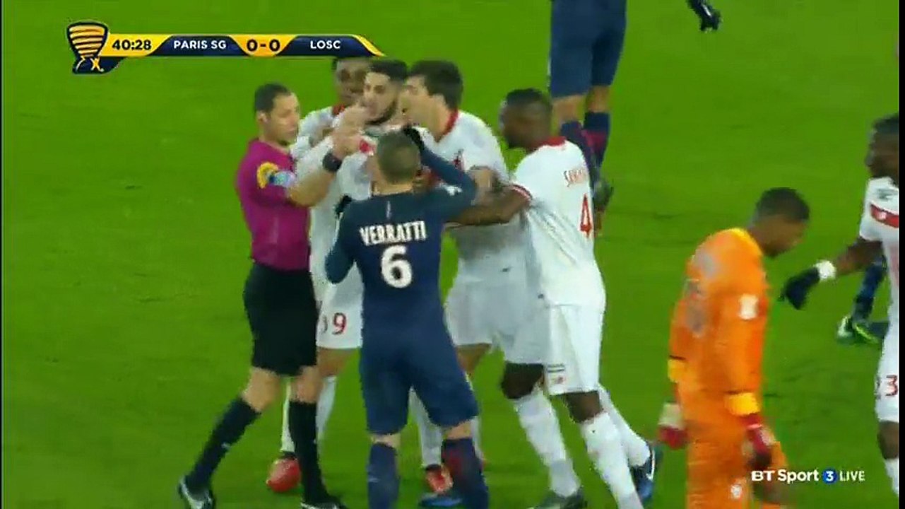 buts PSG - Lille (LOSC) résumé coupe de la ligue 14-12-2016