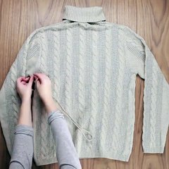 Le vieux tricot de son amoureux n'était plus bon! Elle en fait un accessoire qui servira tous les jours à son compagnon!