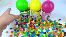Balls and Cups Toys Mickey Mouse Donald Duck Pluto the Pup Disney Candy Skittles M&Ms Learn Colours