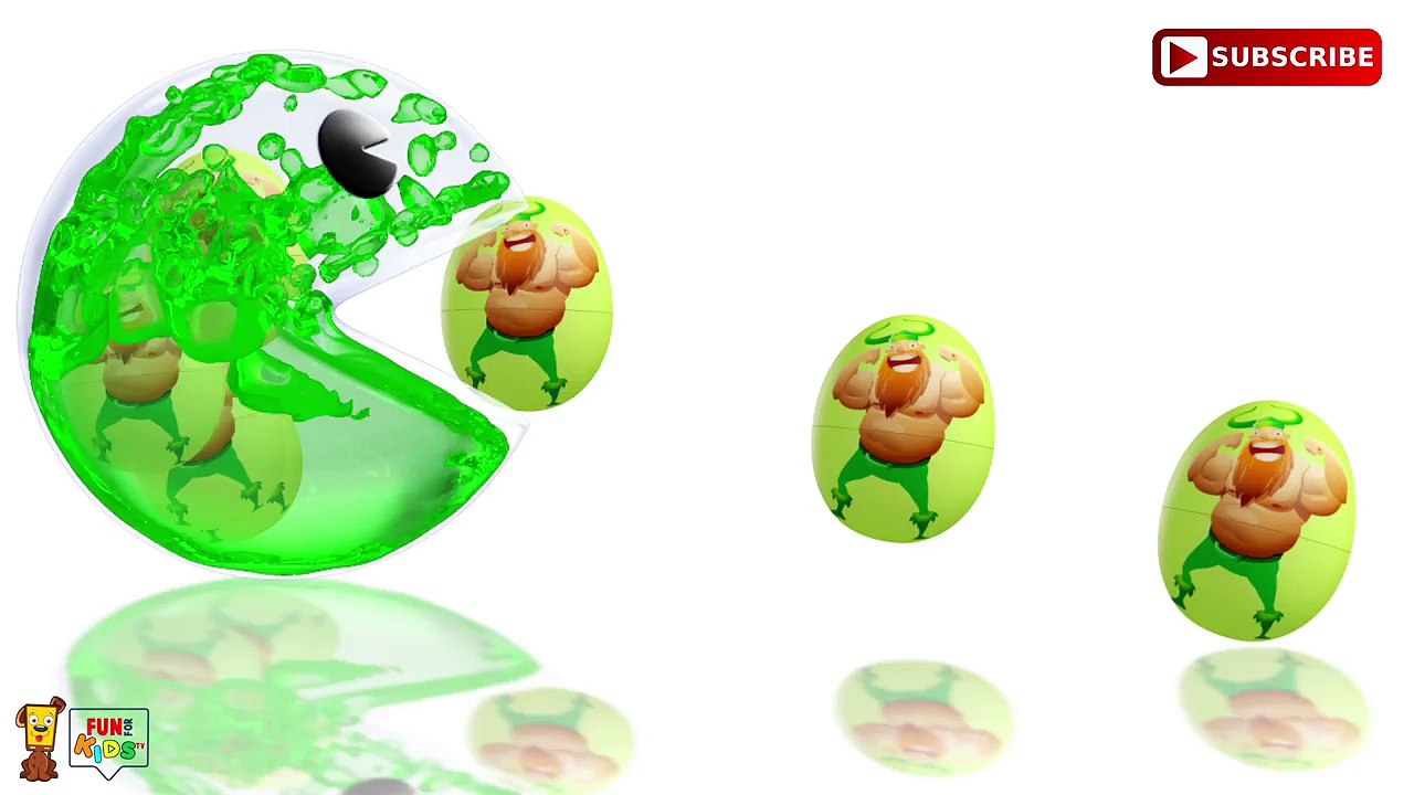 Learn colors with pacman and surprise eggs for kids I 3d animation game for baby (efl) education