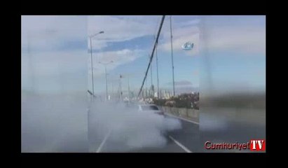 İstanbul'da tepki çeken görüntüler: Köprüyü kapatıp drift yaptılar