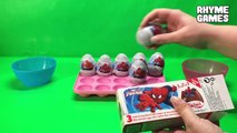 Surprise Chocolate Eggs from Disney Marvel Spiderman - Finger Family Daddy Finger Nursery Rhymes