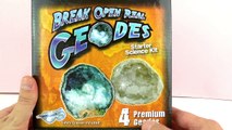 超级 炫酷 DIY 手工 科学 实验 套装 Break Open Real Geodes 水晶 石头 矿石 挖掘 打开 开箱 展示