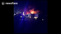 Fire breaks out at Fleet service station on M3