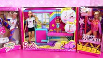 BARBIE GYMNASTICS Kelly Chelsea Doll Flip on Balance Beam   Olypmic Gymnast Barbie Dolls