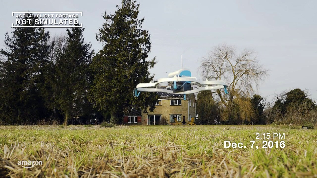 Amazon liefert erstmals Paket per Drohne aus