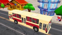 Animals Cartoons for Children Singing Wheels On The Bus Go Round And Round Nursery Rhymes