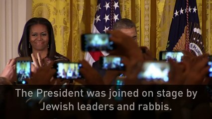 Barack Obama hosts a Hannukah reception at the White House