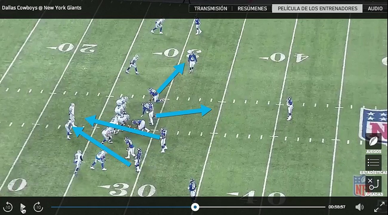 Marco Alvarez NY Giants overload blitz