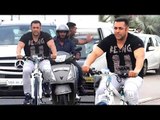 Salman Khan Cycling On In Front Of His House Galaxy Apartments In Mumbai Full HD