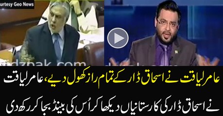 Dr.Aamir Liaquat Hussain Grilling Ishaq Dar