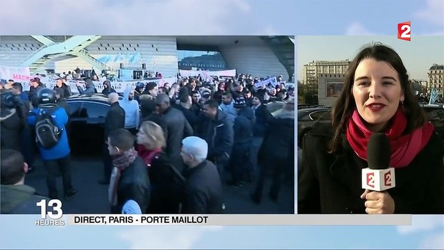 Paris : les chauffeurs de VTC manifestent contre Uber porte Maillot