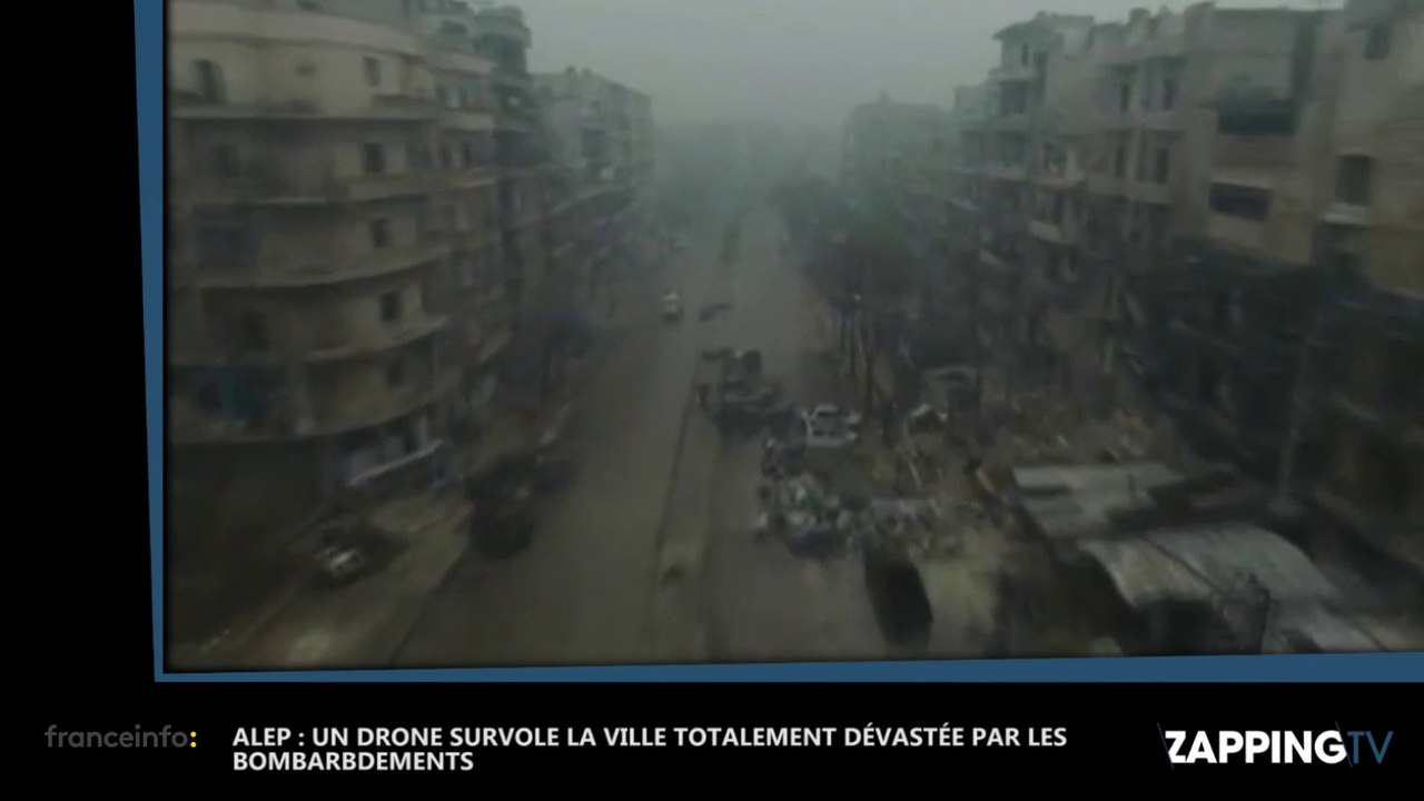 Alep : Un drone survole la ville entièrement dévastée par les bombardements, les images chocs (Vidéo)