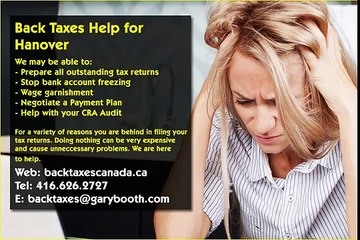 Hanover , Back Taxes Canada.ca , 416-626-2727 , taxes@garybooth.com _ CRA Audit, Tax Returns
