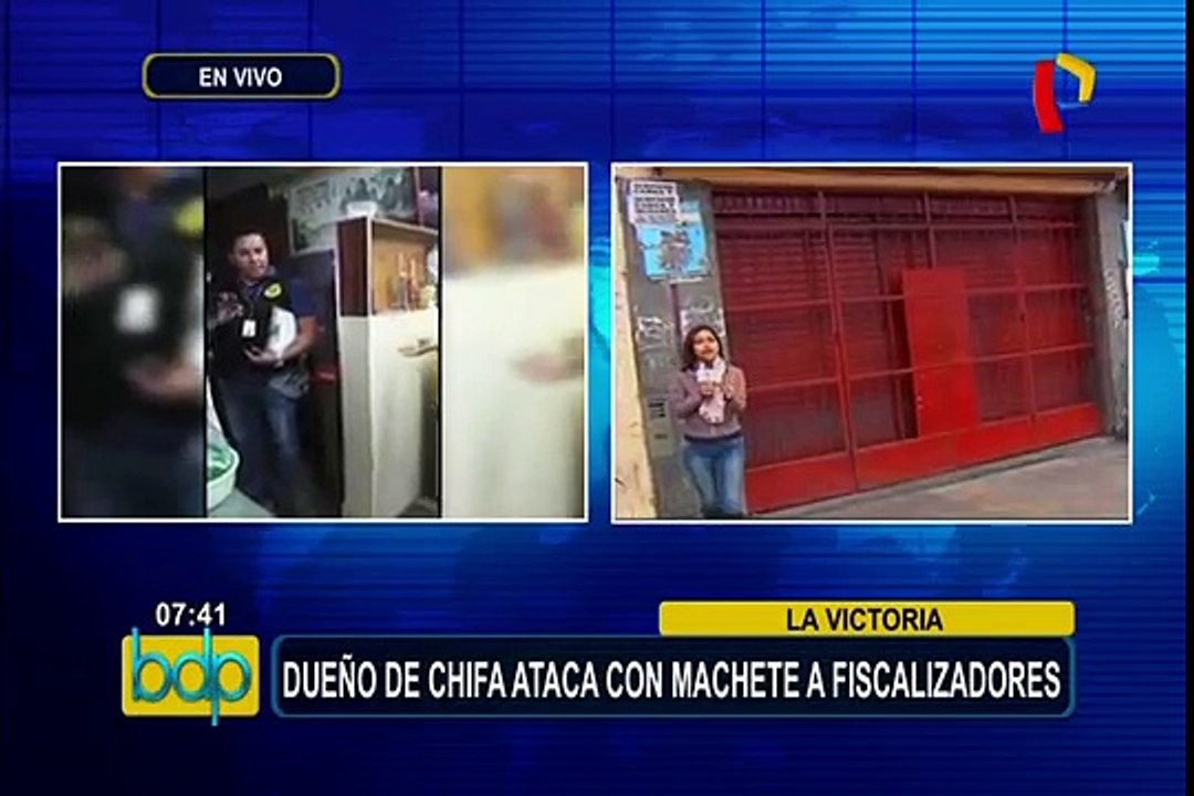 La Victoria: dueño de chifa ataca con machete a fiscalizadores