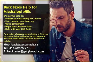 Mississippi Mills , Back Taxes Canada.ca , 416-626-2727 , taxes@garybooth.com _