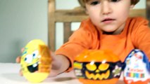 4 Eggs! Kinder Surprise Christmas Kinder Joy, SpongeBob Egg and Moshi Monsters Halloween