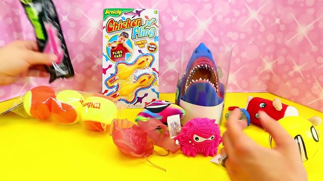 Cutting Open Squishy Shark Toys! Surprise Squishy Mystery Ball Glow Stick & Color Change Glow Jelly