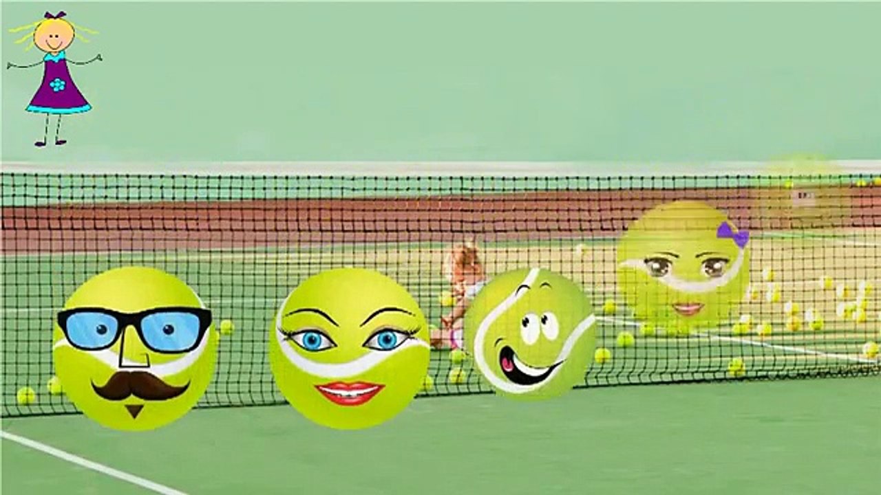 Finger Family TENNIS BALL Cartoon Nursery Rhyme | Finger Family Children Nursery Rhymes