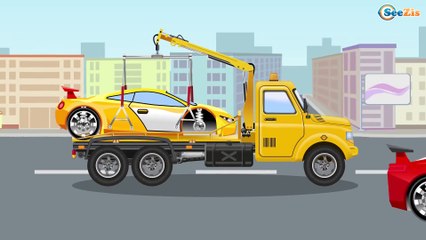 Tracteur et Pelleteuse pour bébés - Dessins animés pour enfants - Vidéo Éducative de Voitures