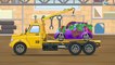 Drôle de Camion jaune! Dessins Animés - Jeu d'assemblage: Voitures de construction Pour Enfants