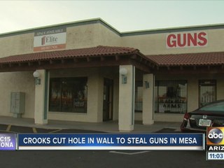 Mesa gun store burglarized overnight through wall of vacant business next door