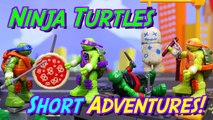 Teenage Mutant Ninja Turtles Mega Bloks Parody with Raph Dojo Combat Mikey Pizza Racer Animation