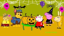 PJ MASKS Romeo Smash Halloween pumpkins Peppa Pig cries Paw patrol